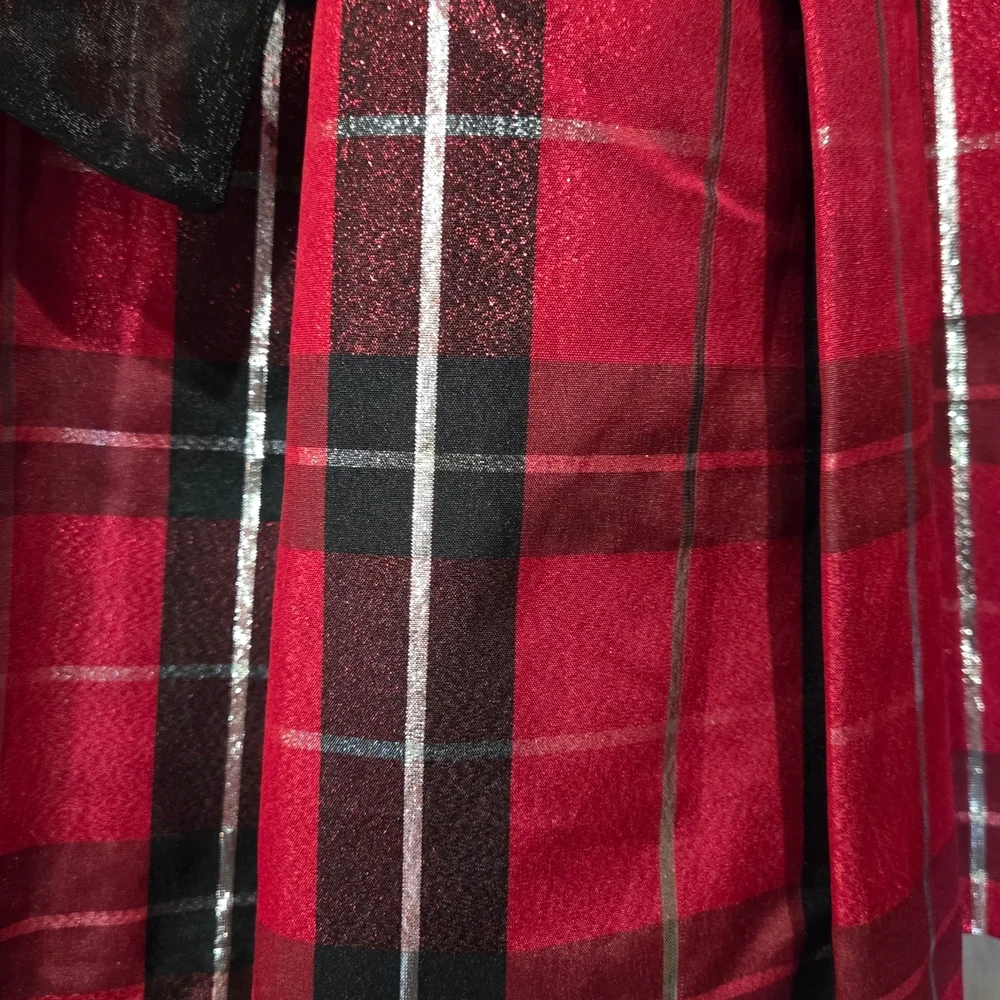 Bonnie Jean Red Plaid Dress with Black Accents